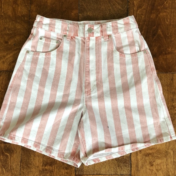 striped shorts denim
